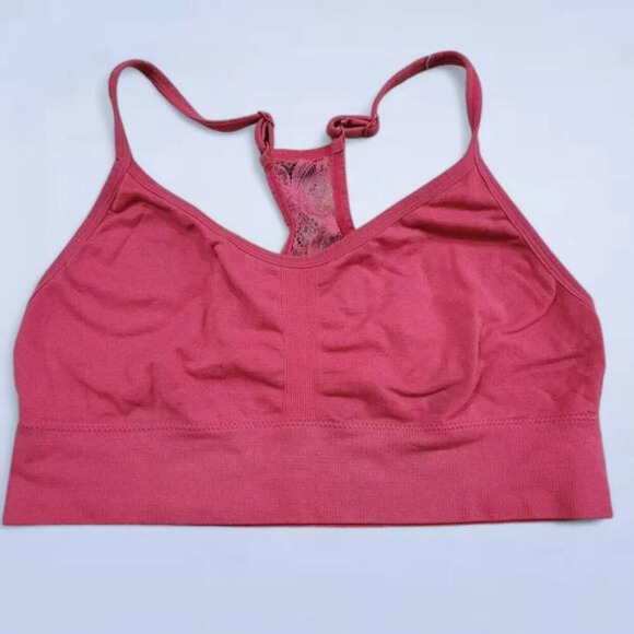 Nautica Pink Bralette with Lace Accent - Size Medium - Picture 1 of 4